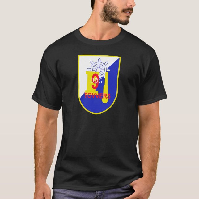 DDG-9 USS Towers Navy Guided Missile Destroyer Mil T-Shirt (Front)