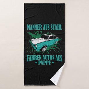 DDR. Trabi "Steel men, papp cars Bath Towel
