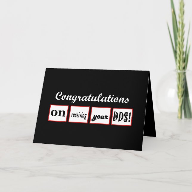 DDS Degree - CUSTOM NAME Congratulations - Card (Front)