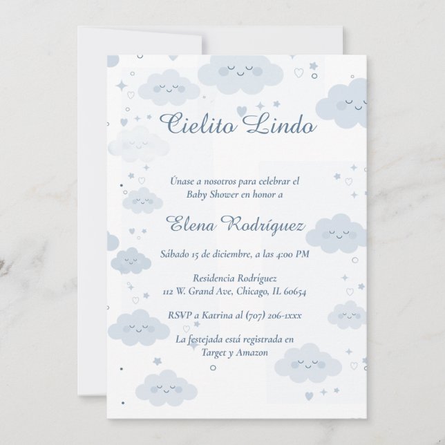 De Baby Shower Cielito Lindo Invitation (Front)