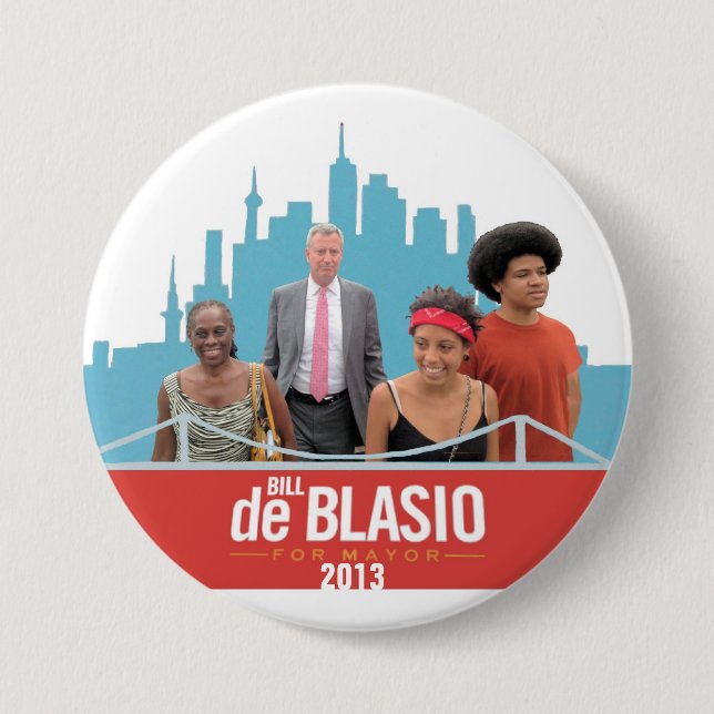 De Blasio for Mayor Pinback Button (Front)