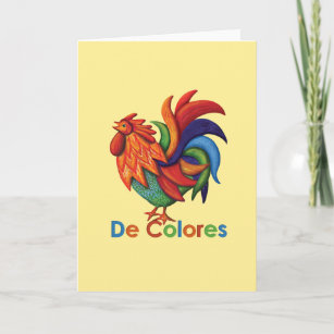 De Colores Greeting Card with Lyrics & Envelope