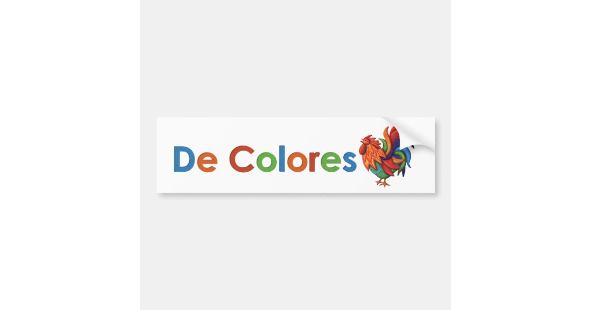 De Colores Rooster Gallo Bumper Sticker Zazzle