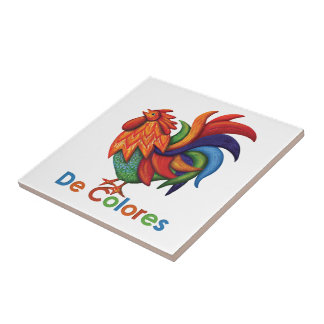De Colores Rooster Gallo Ceramic Photo Tile
