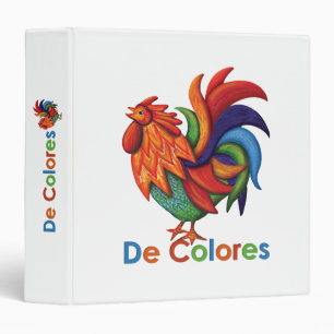 De Colores Rooster Gallo EZD 3 Ring 1.5" Binder