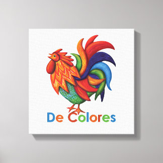De Colores Rooster Gallo Print 12" x 12", 1.5"