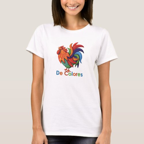 De Colores Rooster Gallo Womens Flowy Circle Top
