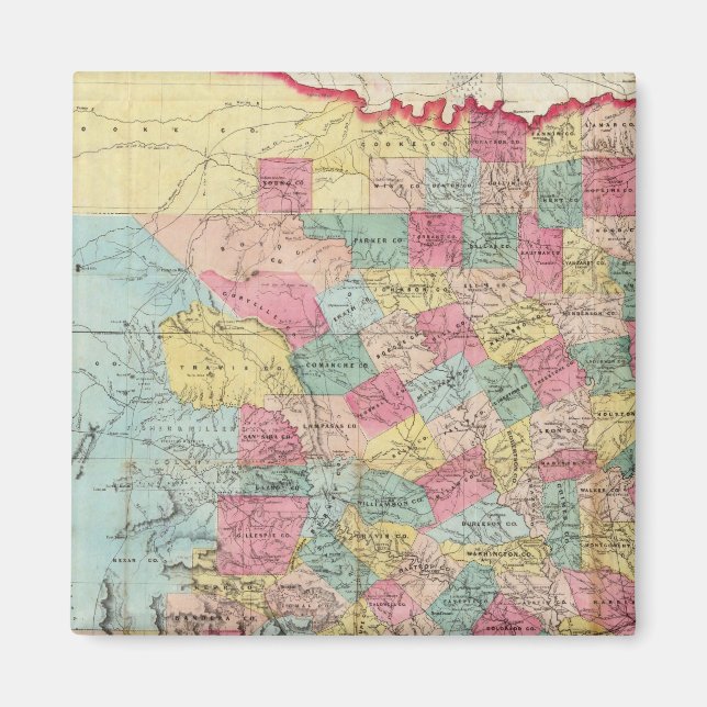 De Cordova's Map of Texas Magnet (Front)