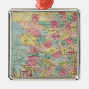 De Cordova's Map of Texas Metal Ornament