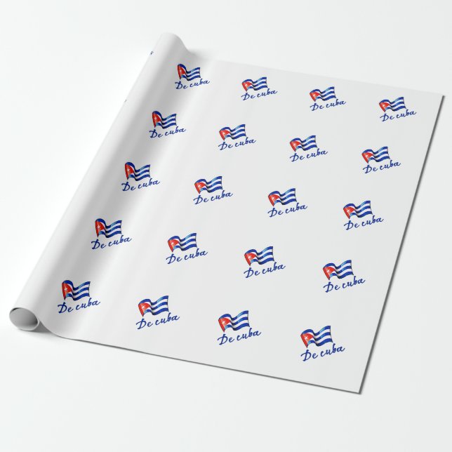 De Cuba flag  🇨🇺 Wrapping Paper (Unrolled)