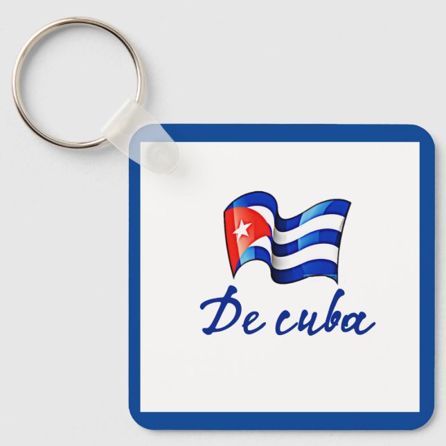 De cuba map Flag  Keychain (Front)