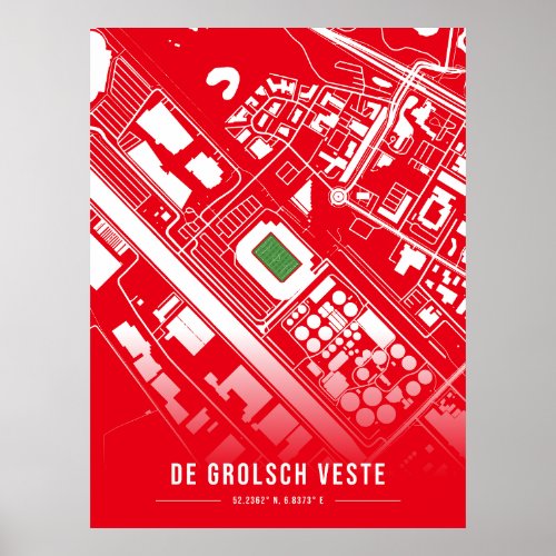 De Grolsch Veste Map Design _ Red Poster