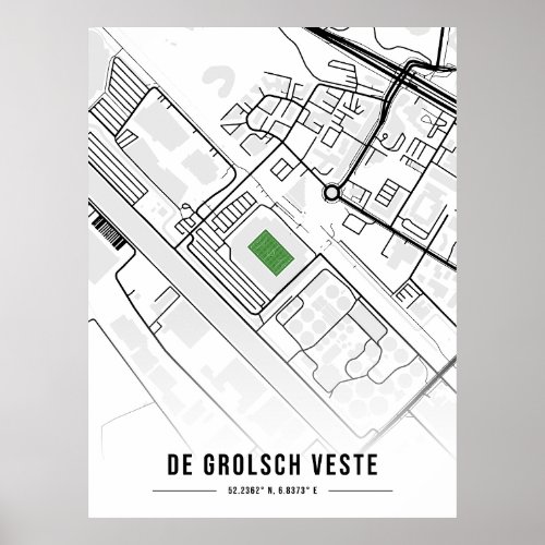 De Grolsch Veste Map Design _ White Poster
