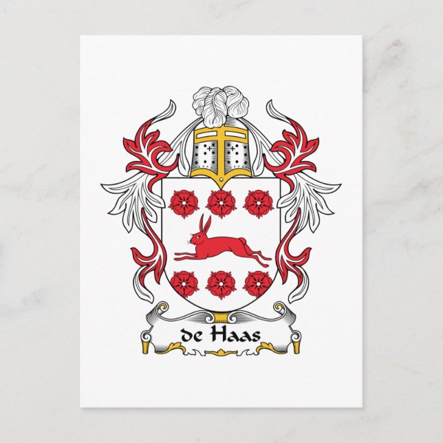 de Haas Family Crest Postcard (Front)