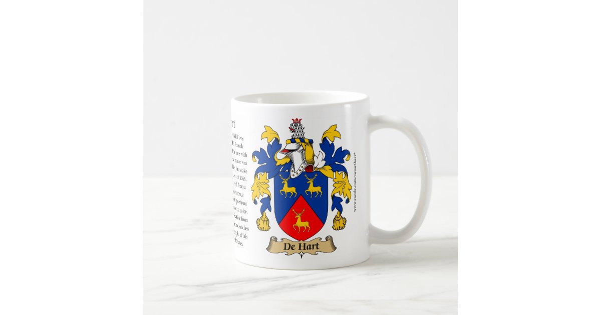 De Hart, the Origin, the Meaning and the Crest Coffee Mug Zazzle