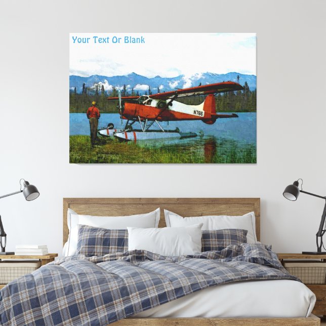 De Havilland Beaver Floatplane Canvas Print (Insitu(Bedroom))