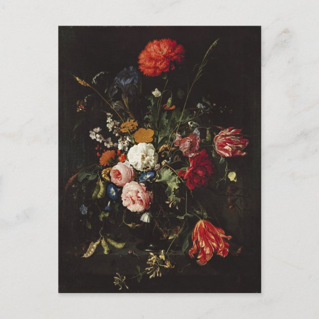 de Heem Flower Vase Painting Postcard (Front)