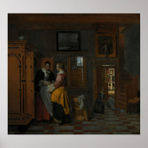 De Hooch - At The Linen Closet Poster
