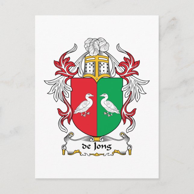de Jong Family Crest Postcard (Front)