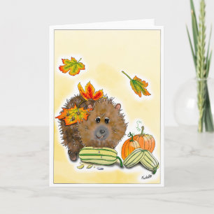 DE Kalppmap Autumn Igel with pumpkin Card