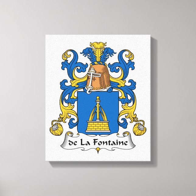 de la Fontaine Family Crest Canvas Print (Front)