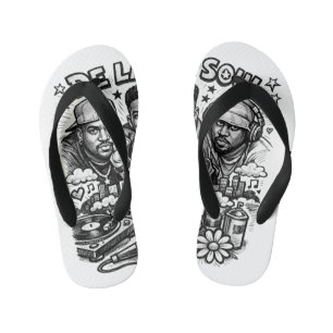 De La Soul Hip Hop Tribute Vintage Streetwear  Kid's Flip Flops