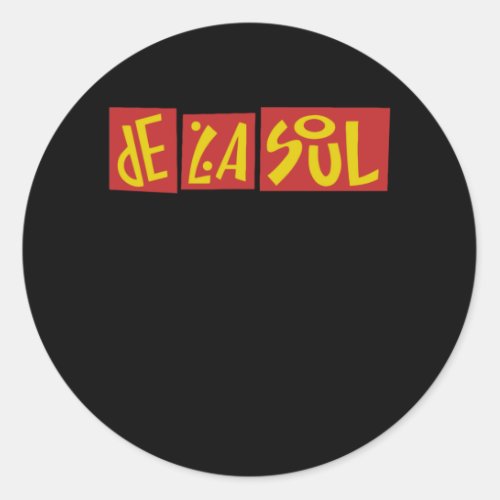 De La Soul Typography Classic Round Sticker