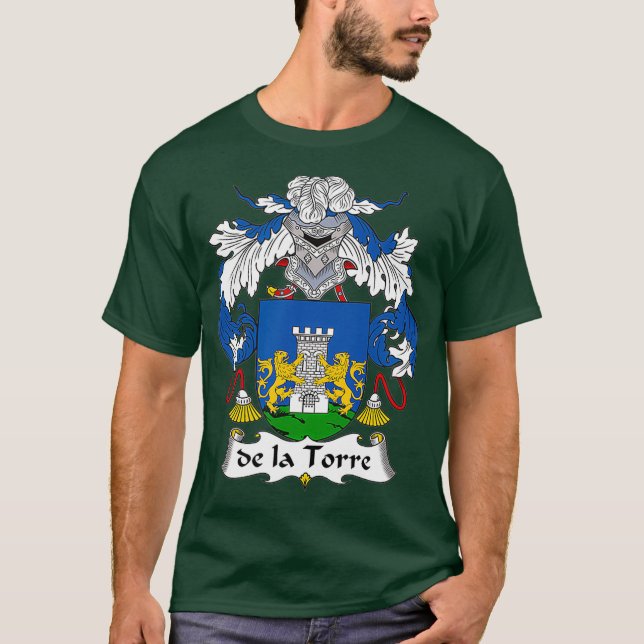 De la Torre Coat of Arms  Family Crest T-Shirt (Front)