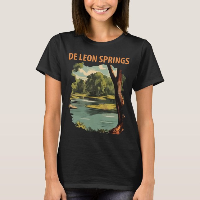De Leon Springs Forest River Green Travel T-Shirt (Front)