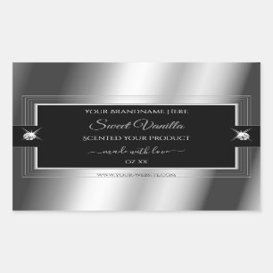 De Luxe Black Silver Shiny Brilliant Product Label