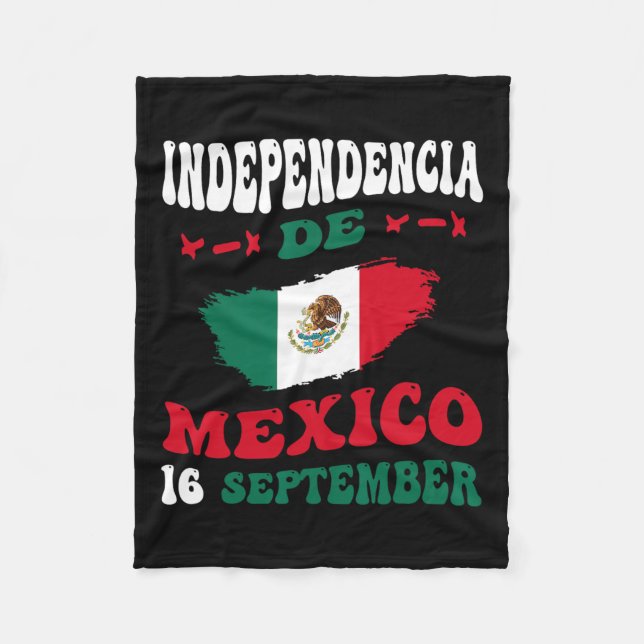 De Mexico Flag Pride Mexican Independence Day  Fleece Blanket (Front)