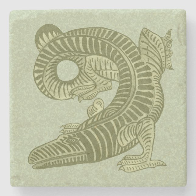 De Morgan's Alligator Marble Stone Coaster (Front)