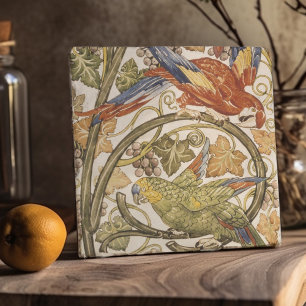 De Morgan's Parrots on Grapevine Collection Trivet