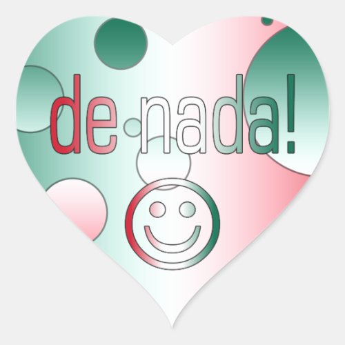 De Nada Mexico Flag Colors Pop Art Heart Sticker