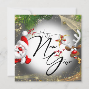 de papá Noel con brillo Card