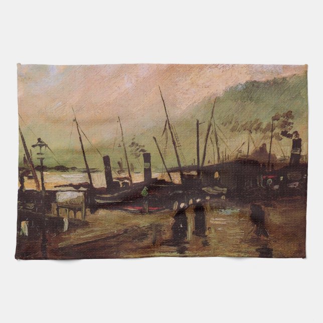 De Ruijterkade in Amsterdam by Vincent van Gogh Kitchen Towel (Horizontal)