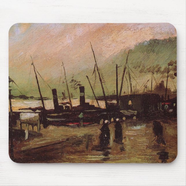 De Ruijterkade in Amsterdam by Vincent van Gogh Mouse Pad (Front)
