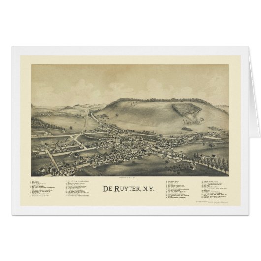 De Ruyter, NY Panoramic Map - 1892 Cards (Front Horizontal)