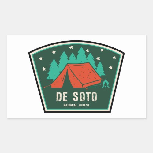 De Soto National Forest Camping Rectangular Sticker