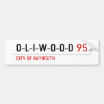 O-L-I-W-O-O-D  De Stickers van de bumper Bumpersticker