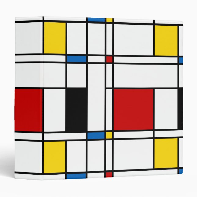 De Stijl Pattern 3 Ring Binder (Front/Spine)