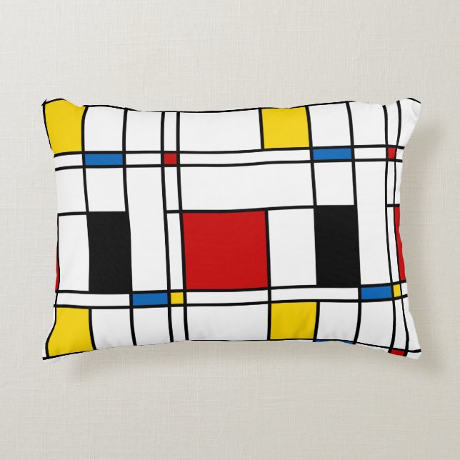 De Stijl Pattern Accent Pillow (Front)