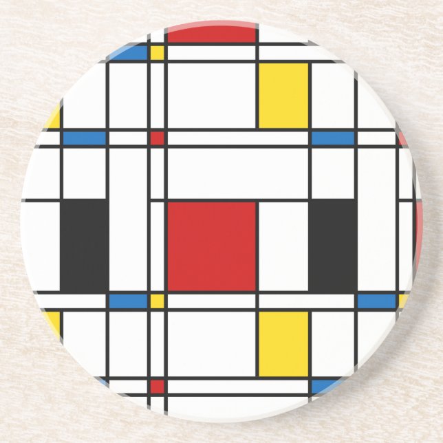 De Stijl Pattern Drink Coaster (Front)