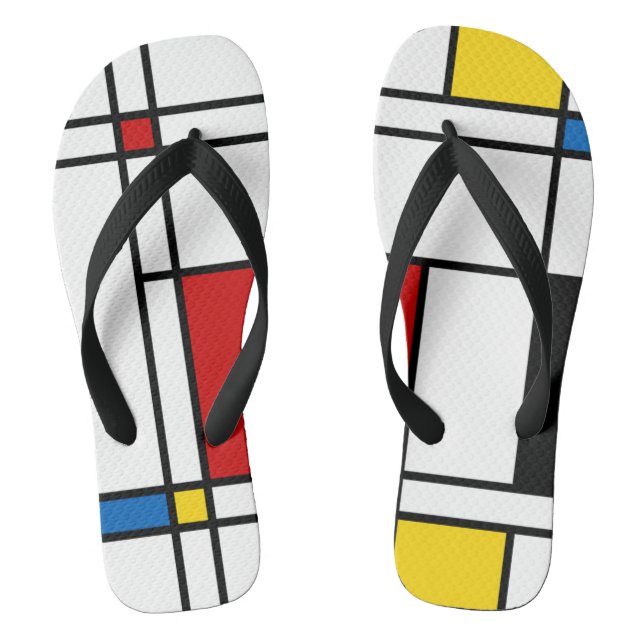 De Stijl Pattern Flip Flops (Footbed)