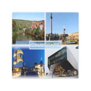 DE Stuttgart - River Neckar - Schlossplatz - Metal Print