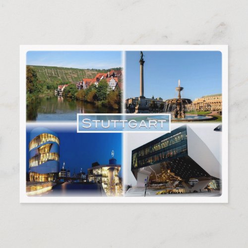 DE Stuttgart _ River Neckar _ Schlossplatz _ Postcard