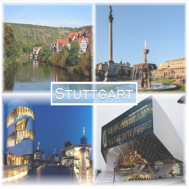 DE Stuttgart - River Neckar - Schlossplatz - Sticker (Front)