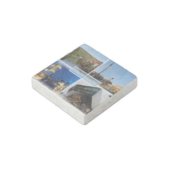 DE Stuttgart - River Neckar - Schlossplatz - Stone Magnet (Angled)