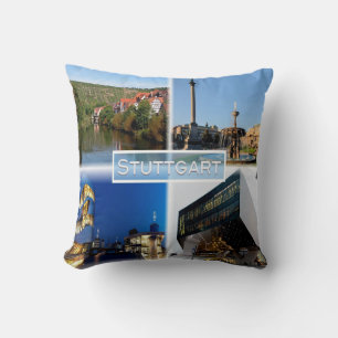 DE Stuttgart - River Neckar - Schlossplatz - Throw Pillow