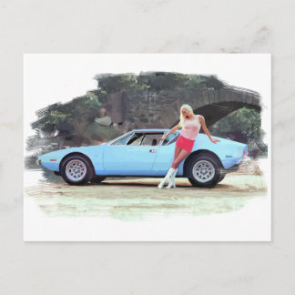 De Tomaso Pantera Vintage Postcard